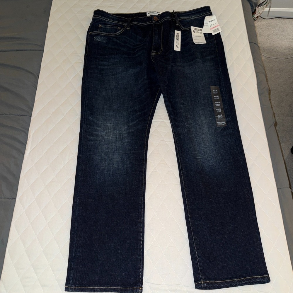 WILLIAM RAST BRAND MEN JEANS FASHION LOGAN STRAIGHT LEG INDIA DARK BLUE